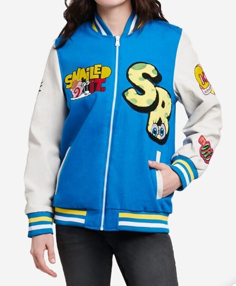 Members Only X Nickelodeon Spongebob Varsity Jacket Womens Members Only X Nickelodeon Spongebob Varsity Jacket Womens