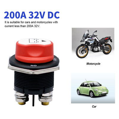 Battery Isolator Switch 200A Power Cut ON/OFF ABS for Battery Box Car RV Boat