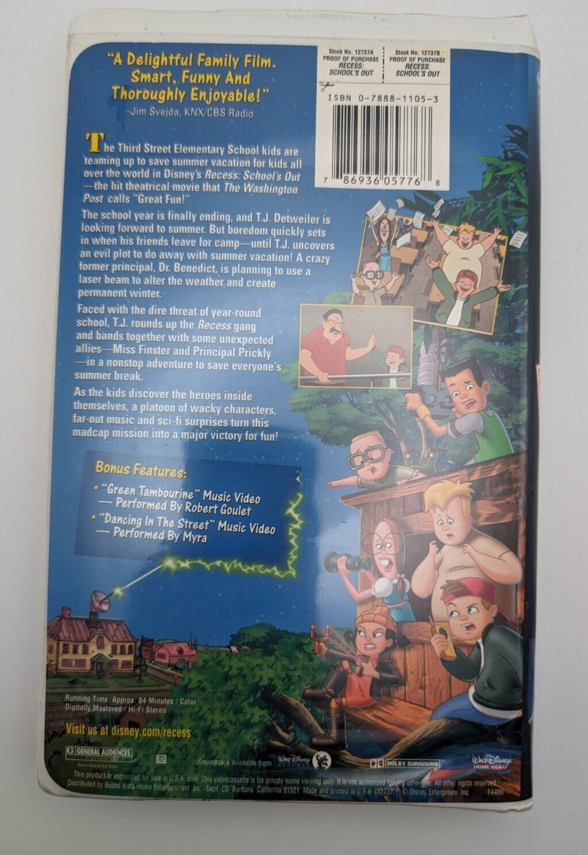 Walt Disney Presents: Recess: School's Out - Kid's Family VCR VHS