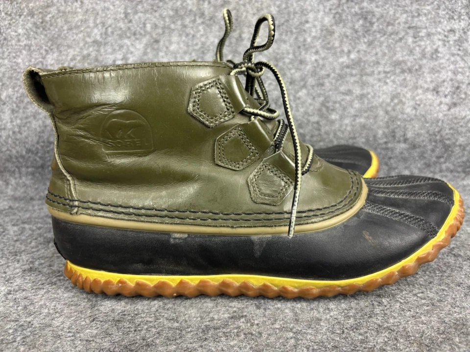 Botas SOREL Out N About Duck para mujer 9 charol verde y goma con cordones Foto 4 de 4