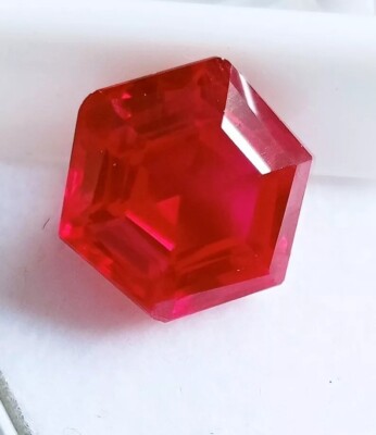Hexagon Shape Red Ruby Natural Mozambique Loose Gemstone EGL Certified 9.90 Ct