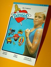 ASS ACTION TATUAGGI TRANSFERT IMBALLO ORIGINALE 1984 IMMAGINI SCORREVOLI CALCITOS TRAFSFERIILI BOYS!