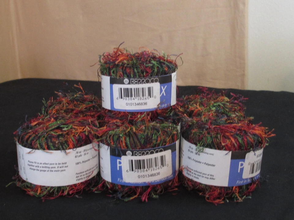 Lot of 7 Berroco Plume FX Eyelash Yarn Color # 6836 - Image 2 of 4