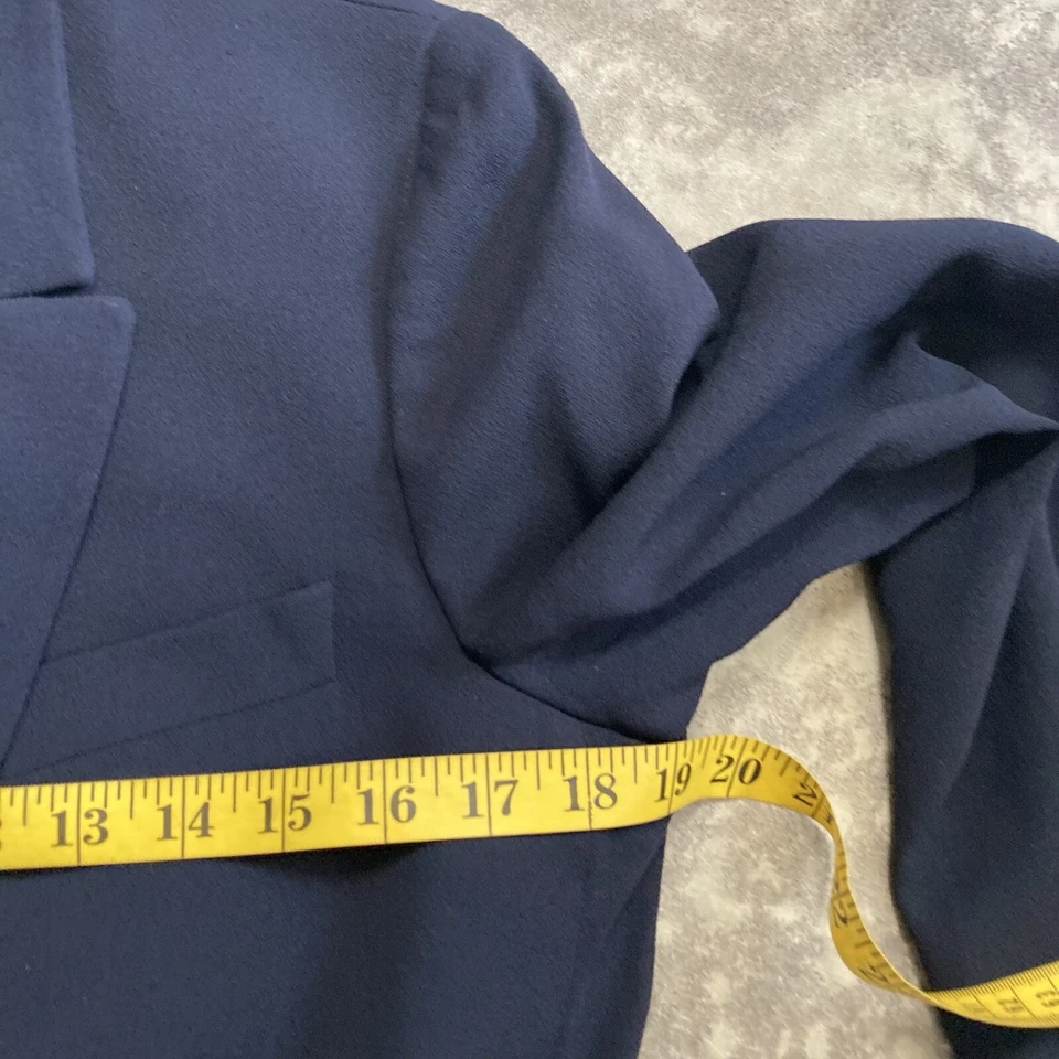 Blazer Agnona Mujer Talla 10 Azul Marino Mezcla Lana 3 Botones Cierre Chaqueta Foto 3 de 4