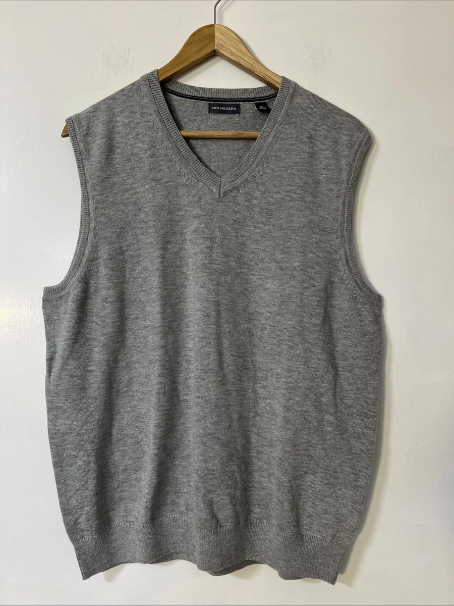 KTWOLEN Heren V-hals Trui Vest Slim Fit Casual Gebreide Wolmix Mouwloze Trui Trui Effen Gebreide Tank Top, marineblauw, L