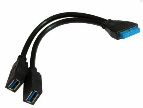 USB 3.0 20 Pin Motherboard Female to 2 USB A Female Connector Y Cable Adapter - Image 4 of 4
