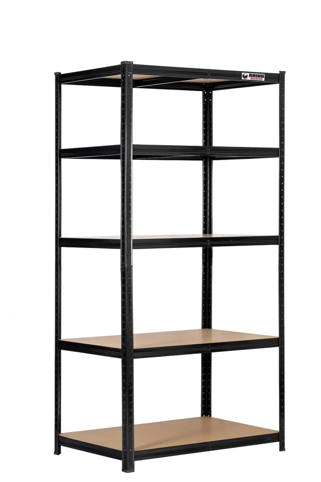 NEW Rhino Racking Boltless Garage Shelving Unit- 180 x 90 x 60cm, Black, 1000kg
