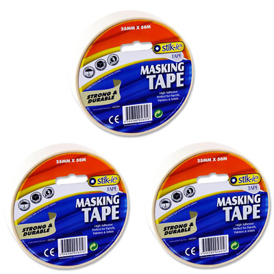 3 x Rollen Papier Abdeckband 25 mm x 50 m Paket Maler Künstlerband