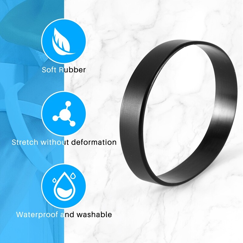 2X(15 PCS Bracelet Bangle Rubber Black Sport 12 mm Band TOP J8V4)4460