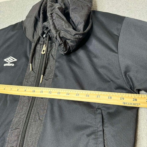 Vintage Umbro Jacket Womens Size L Black White Full Zip Soccer Pockets - Picture 6 of 7
