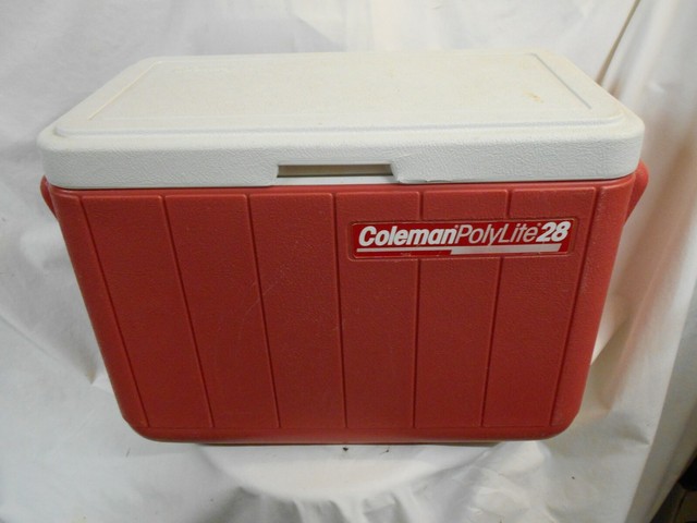 vintage red coleman cooler