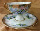 Vintage Bone China Floral & Gold Gild Tea Cup & Saucer Lusterware - Unmarked — photo 3