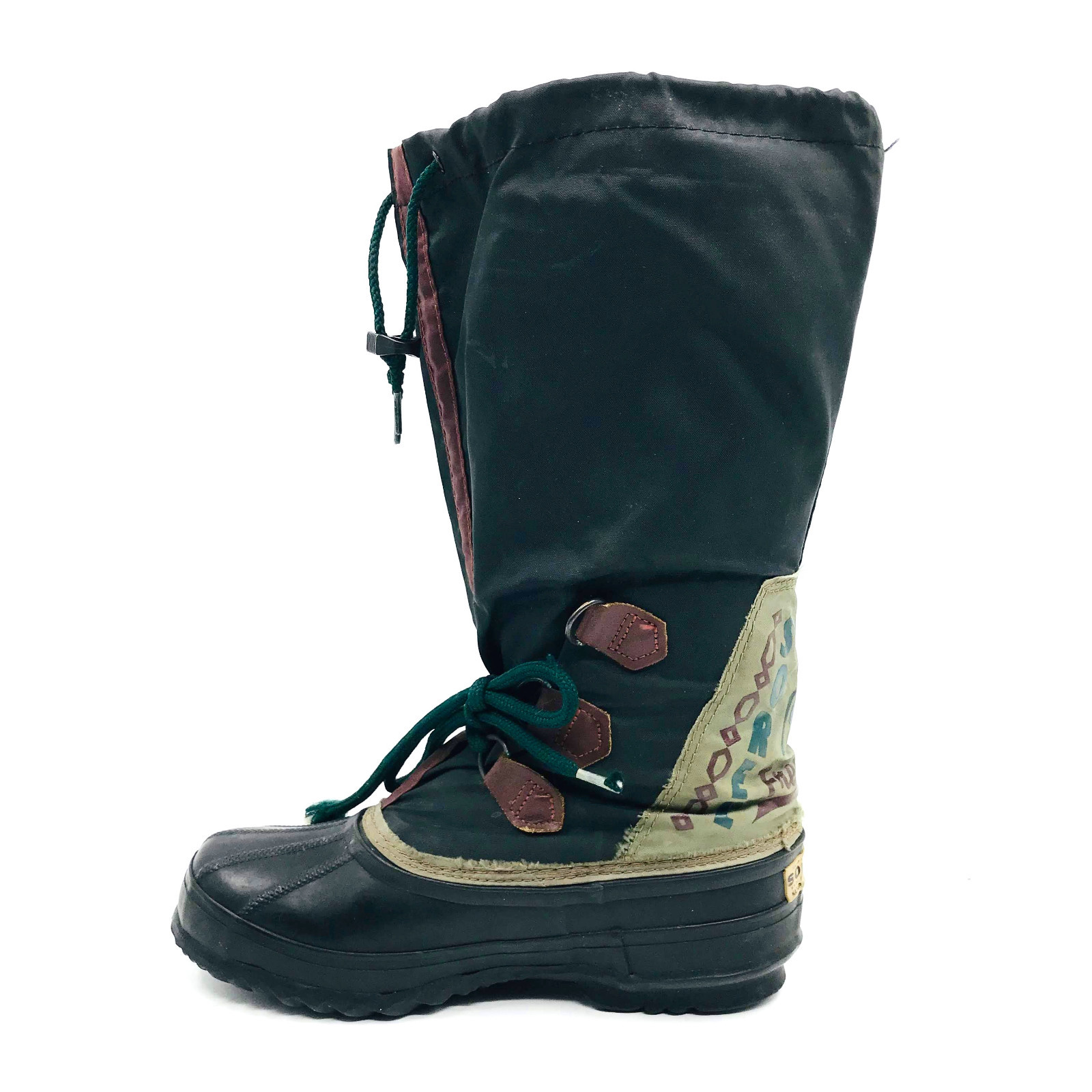 Sorel Freestyle Tall Green Winter Snow Boots Removable Liners Womens