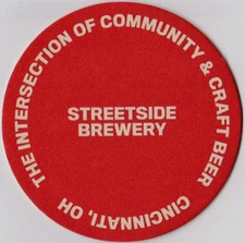 Streetside Brewery Beer Coaster  Cincinnati OH