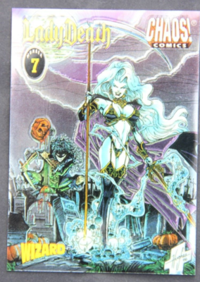 その他 Lady Death Evil Ernie Chromium 1996 Wizard / Chaos Comics - LADY DEATH - #7 Promo Chromium Card