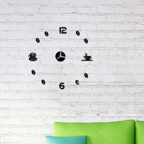Reloj de pared 3D DIY, relojes de pared con decoración de café y cocina - Picture 2 of 8