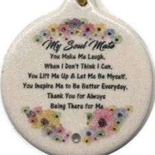 My Soul Mate Porcelain Gift Christmas Ornament Love Husband Wife