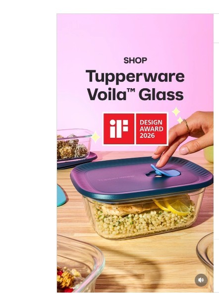 Tupperware Voila Glass Rectangular Set of 4