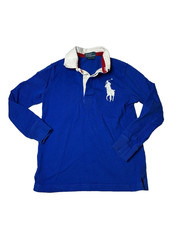 Vintage Polo Ralph Lauren The Iconic Rugby Shirt Boys 6 S Blue Big Pony