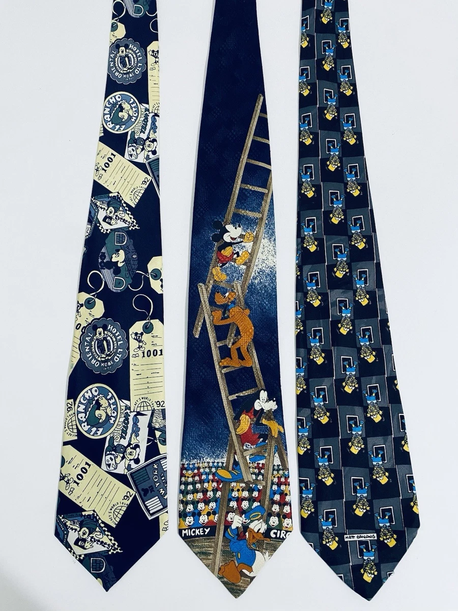 Vintage Disney Mens Tie Bundle Lot 1990s Mickey & Co The Simpsons Neck Ties
