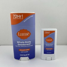 Lume Whole Body Deodorant SOFT POWDER Smooth Solid Stick 2.6oz Travel Sz 0.5oz