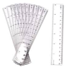 Aiex Ruler, 10 Pack Clear Plastic 15Cm/6 Inch Drafting Tools