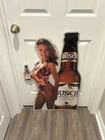 Vintage BUSCH Beer Metal Advertising Sign Bikini Girl 1993