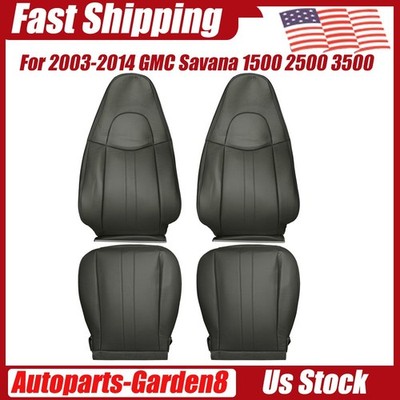For 2003-2014 GMC Savana 1500 2500 3500 Work Van Both Side Seat Cover Dark Gray