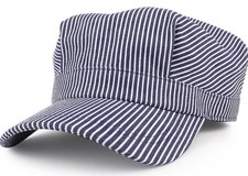Adult/Child Unisex O/S Denim Blue Stripe Train Engineer Conductor Cap New no Tag