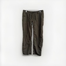 The North Face Roll Tab Hiking Nylon Pants Sz 8 Army Green Mid Rise Stow Pocket