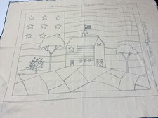 Wool Rug Hooking Pattern PRIMITIVE Flag American Barn 30x37 Barbara Carroll