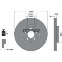 2X Textar 92126603 Bremsscheibe FüR Volvo S60 XC90 XC90 Van 275 384