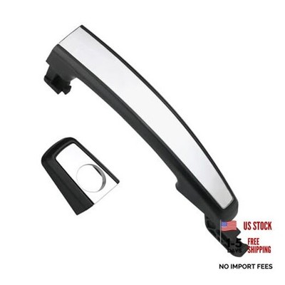 APPERFiT Exterior Door Handle w/Chrome Insert & End Cap Black&Chrome FL