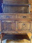 Carved Wood Brown Freestanding Cabinet, Raised Panel Hinged 2 Doors 2 Drawers — photo 7