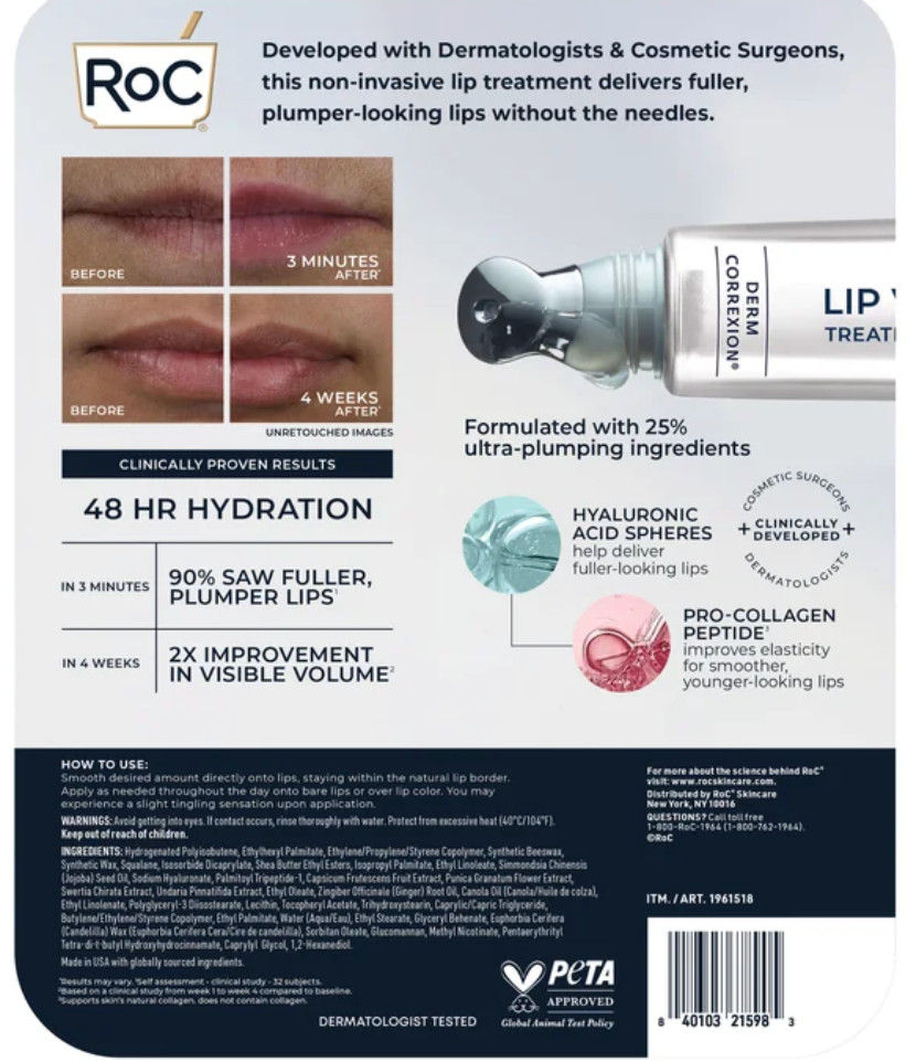 RoC Derm Correxion Non-Invasive Lip Volumizer, 0.34 oz - New Without Box