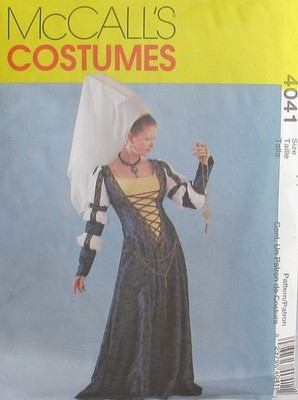 McCalls Costume 4041 Womens 6-12 Medieval Elizabethan Gown Historical Pattern