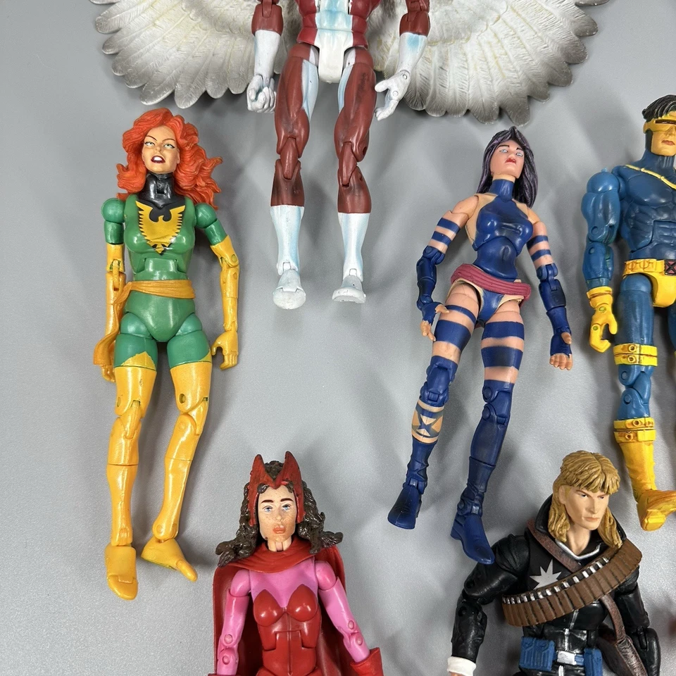 Lote de 7 bonecos colecionáveis Toy Biz Marvel Legends X-Men Phoenix Cyclops Angel 6" - Imagem 3 de 4