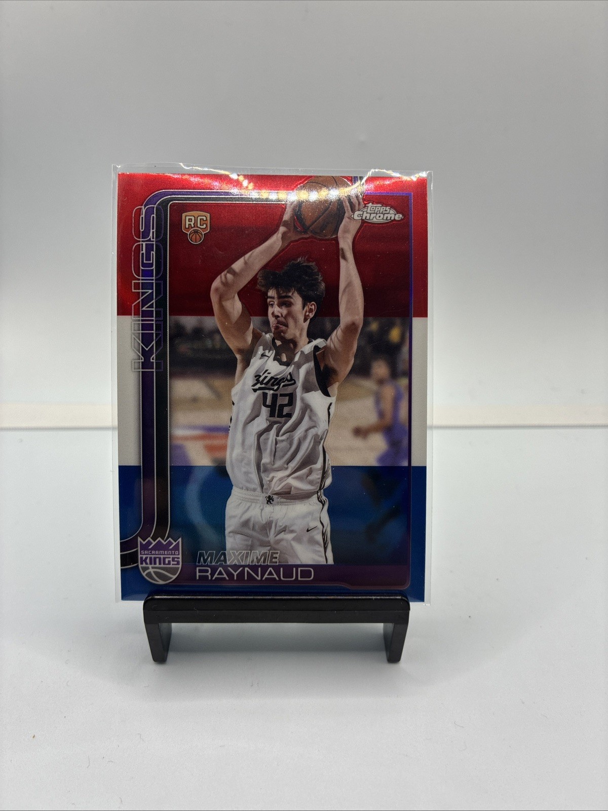 2025-26 Topps Chrome NBA #293 MAXIME RAYNAUD RC ROOKIE RED WHITE BLUE KINGS