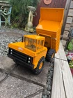 Vintage Orange 1974 Mighty Tonka Hydraulic Dump Truck MB-975 (Good Condition)