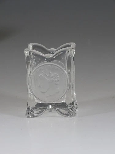 Fostoria Glass Coin Glass Columbian Crystal Toothpick Holder Candle Holder