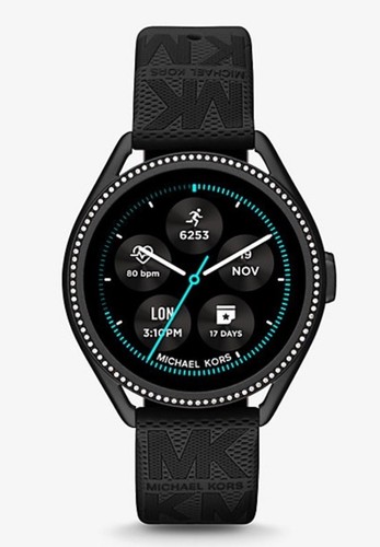 Michael Kors Gen 5E MKGO Smartwatch Schwarz / Schwarz Gummi MKT5121V -NEU VERSIEGELT