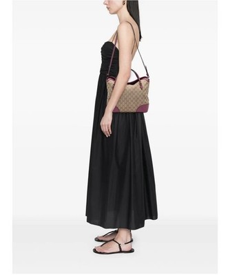 GUCCI GG Canvas bree hand Bag Shoulder 2 way Beige velvet color Leather 