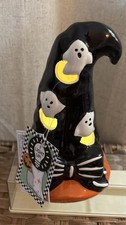 Halloween Witches Hat W/ Ghosts Lights Up Tabletop Decor NEW
