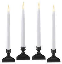 Battery Operated LED Taper Window Candles with Timer (6 on/18 Off), Patented ...