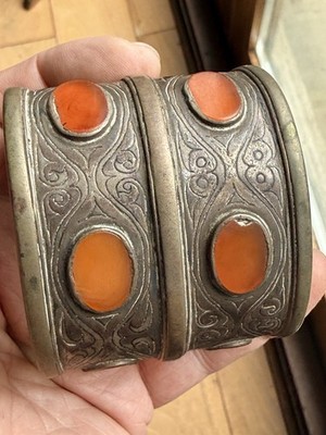Antik Weißmetall Silber Islsmic Ancient Osman Armband 6 Yamane Achat Stein