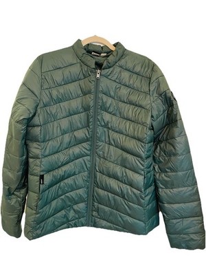 Roxy Puffer Jacket Green Quilted With Pockets Lightweight Warm Size L