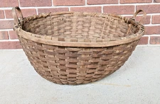 EARLY ANTIQUE PRIMITIVE EXTRA LARGE GATHERING, HARVEST, LAUNDRY BASKET