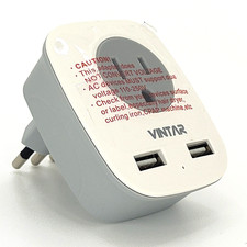 Type L Plug Power Adapter, Italy Chile Cuba 7 more  2 USB 1 US Outlet
