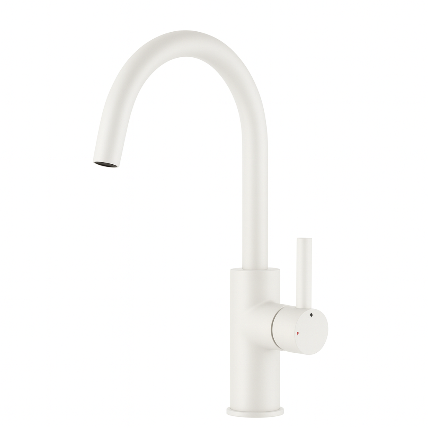 Scarba Single Lever Swan Spout Kitchen Mixer Tap White