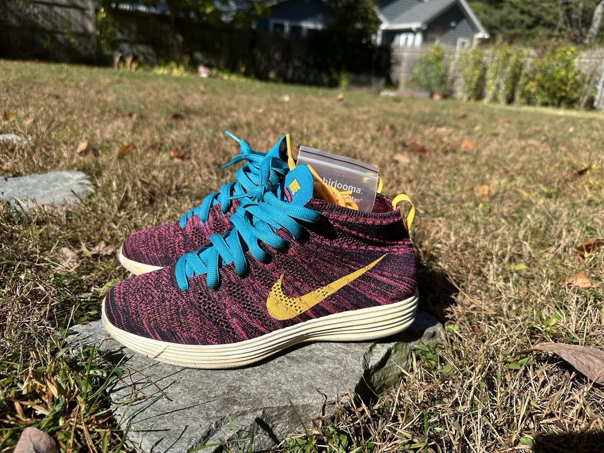 Size Nike Lunar Flyknit Chukka Grand Purple Laser Orange for